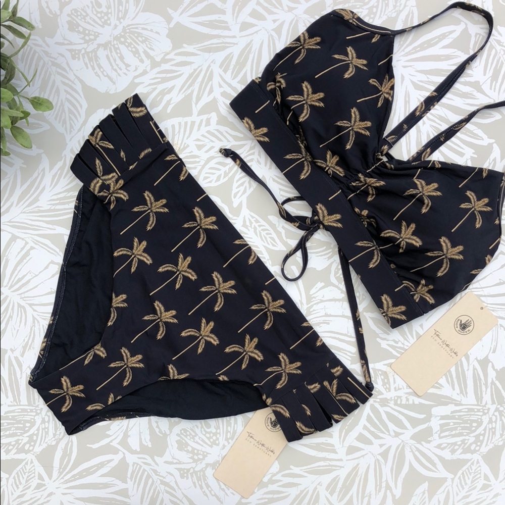 Body Glove | Palm Tree Print Black Bikini Set